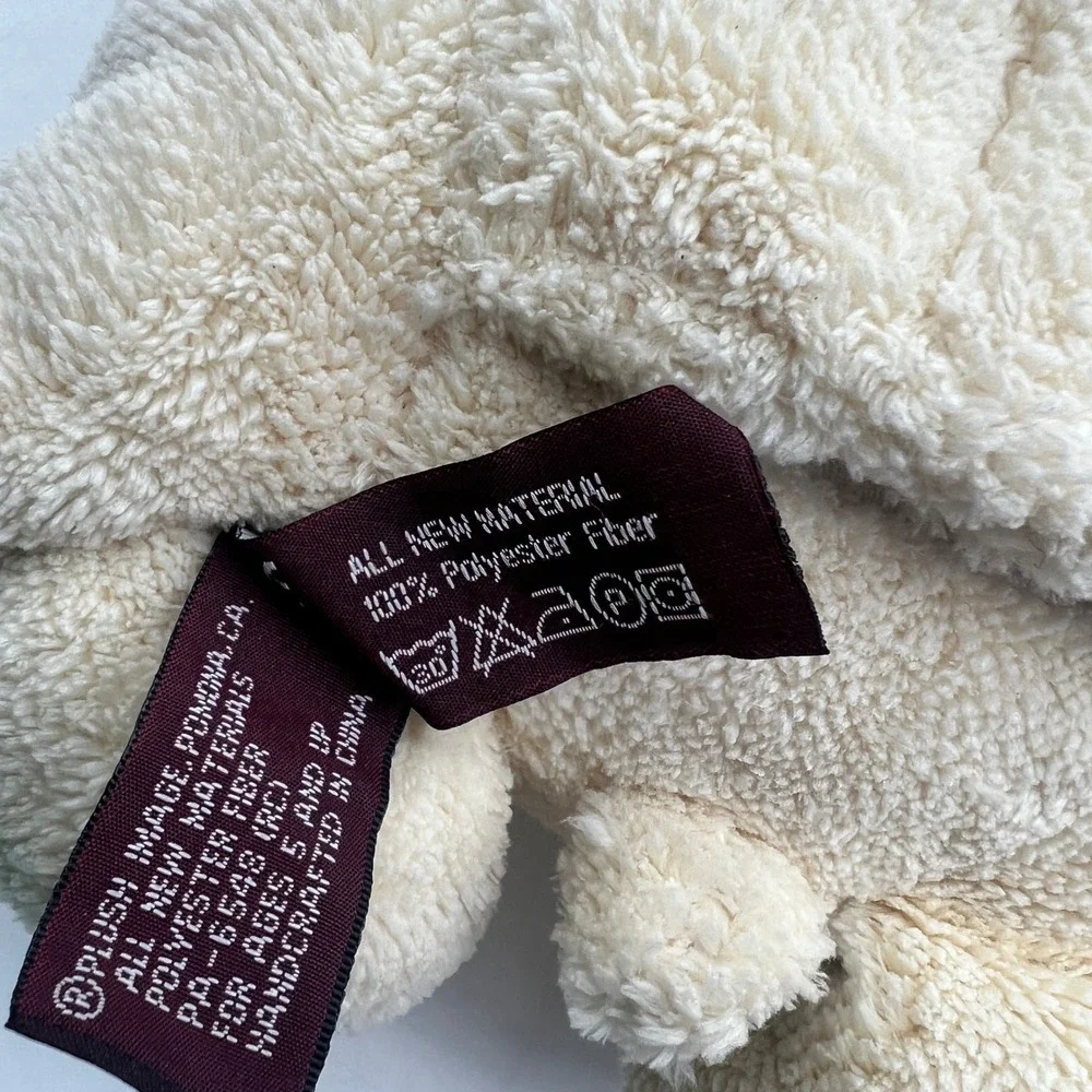 Ellis by Plush Image Cream Teddy Bear Pillow Pet Sherpa Fleece Plush 12 Inch